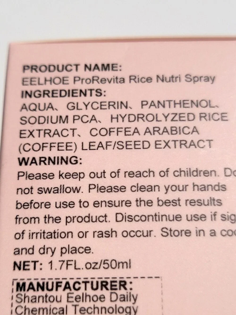 EELHOE ProRevita Rice Nutri Spray with Coffee Hair Darken and Enhancer